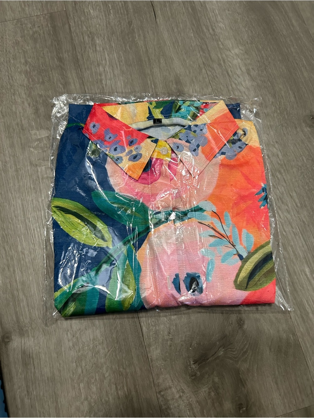 Floral Print Navy Button-Up Shirt - Picture 4 of 8